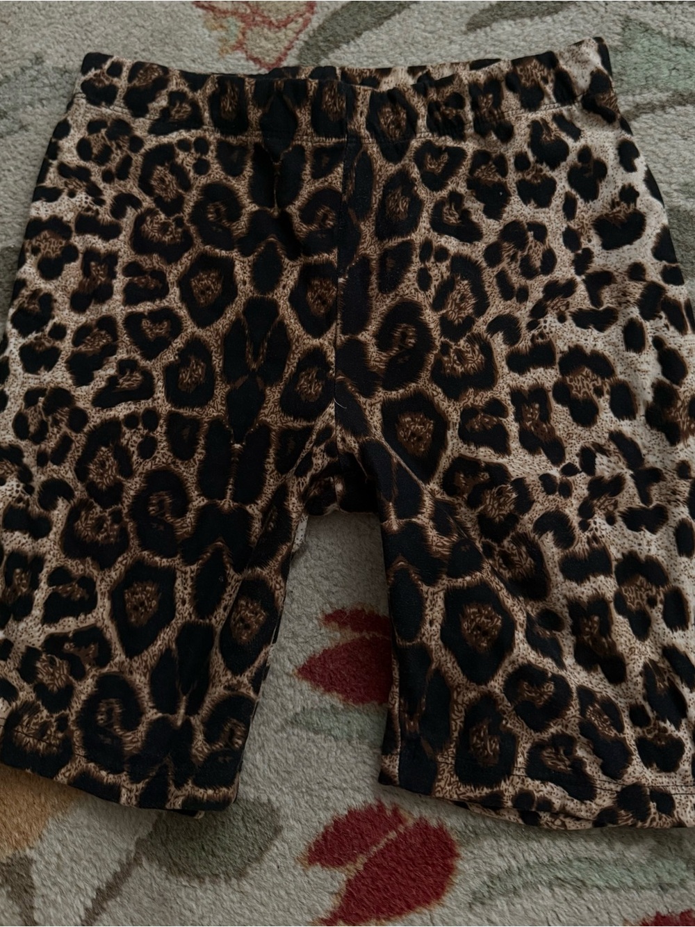Women Leopard Print Stretch Shorts - Brown/Black